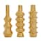 Gold Ceramic Abstract Bubble Ribbed Vase Set